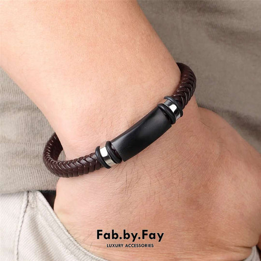 Stainless Steel Men Bracelet with Magnetic Buckle